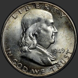 аверс 50¢ (half) 1949 "USA - 50 centů (půldolar) / 1949 - P"