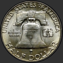 реверс 50¢ (half) 1952 "EUA - 50 Cents (meio dólar) / 1952 - D"