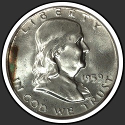 аверс 50¢ (half) 1959 "संयुक्त राज्य अमरीका - 50 सेंट (आधा डॉलर) / 1959 - डी"