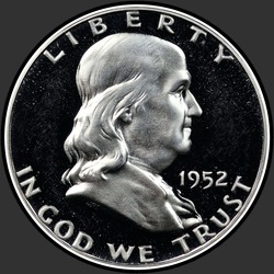 аверс 50¢ (half) 1952 "الولايات المتحدة الأمريكية - 50 سنتا (نصف الدولار) / 1952 - إثبات"