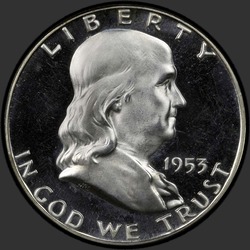 аверс 50¢ (half) 1953 "الولايات المتحدة الأمريكية - 50 سنتا (نصف الدولار) / 1953 - إثبات"