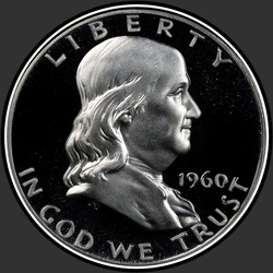 аверс 50¢ (half) 1960 "الولايات المتحدة الأمريكية - 50 سنتا (نصف الدولار) / 1960 - إثبات"