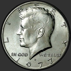 аверс 50¢ (half) 1977 "الولايات المتحدة الأمريكية - 50 سنتا (نصف الدولار) / 1977 - D"