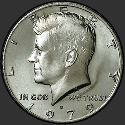 аверс 50¢ (half) 1979 "संयुक्त राज्य अमरीका - 50 सेंट (आधा डॉलर) / 1979 - डी"