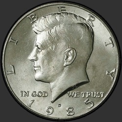 аверс 50¢ (half) 1985 "الولايات المتحدة الأمريكية - 50 سنتا (نصف الدولار) / 1985 - D"