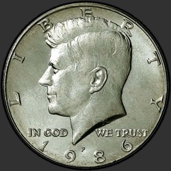 аверс 50¢ (халф) 1986 "США - 50 центів (півдолара) / 1986 - P"