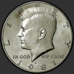 аверс 50¢ (half) 1987 "USA - 50 senttiä (Half dollari) / 1987 - P"