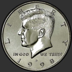 аверс 50¢ (half) 1998 "EUA - 50 Cents (meio dólar) / 1998 - D"