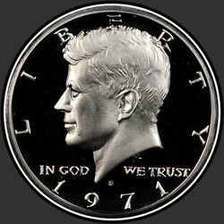 аверс 50¢ (half) 1971 "संयुक्त राज्य अमरीका - 50 सेंट (आधा डॉलर) / 1971 - सबूत"