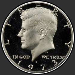 аверс 50¢ (half) 1973 "الولايات المتحدة الأمريكية - 50 سنتا (نصف الدولار) / 1973 - S إثبات"