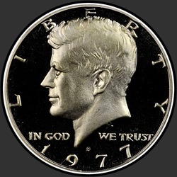 аверс 50¢ (half) 1977 "संयुक्त राज्य अमरीका - 50 सेंट (आधा डॉलर) / 1977 - सबूत"