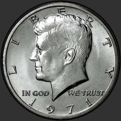 аверс 50¢ (half) 1971 "الولايات المتحدة الأمريكية - 50 سنتا (نصف الدولار) / 1971 - P"