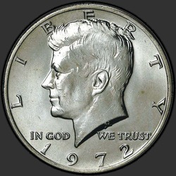 аверс 50¢ (half) 1972 "الولايات المتحدة الأمريكية - 50 سنتا (نصف الدولار) / 1972 - P"