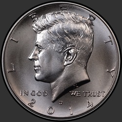 аверс 50¢ (half) 2014 "USA - 50 centů (půldolar) / 2014 - { "_": "D Silver Relief"}"