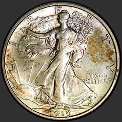 аверс 50¢ (half) 1919 "USA - 50 Cents (Half Dollar) / 1919 - S"