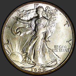 аверс 50¢ (half) 1929 "USA - 50 Cents (Half Dollar) / 1929 - S"