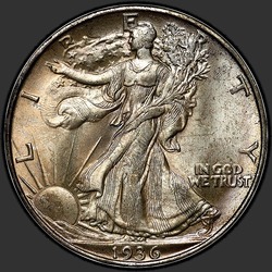 аверс 50¢ (half) 1936 "USA - 50 Cents (Half Dollar) / 1936 - D"