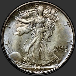 аверс 50¢ (half) 1937 "USA - 50 Cents (Half Dollar) / 1937 - D"