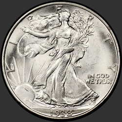аверс 50¢ (half) 1938 "Walking Liberty Half Dollar 1938"