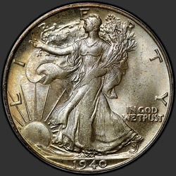 аверс 50¢ (half) 1940 "USA - 50 Cents (Half Dollar) / 1940 - S"