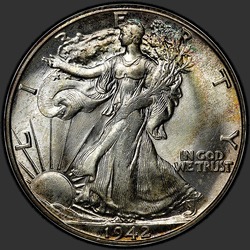 аверс 50¢ (half) 1942 "USA - 50 Cents (Half Dollar) / 1942 - P"