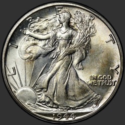 аверс 50¢ (half) 1944 "USA - 50 Cents (Half Dollar) / 1944 - D"