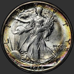 аверс 50¢ (half) 1944 "USA - 50 Cents (Half Dollar) / 1944 - S"