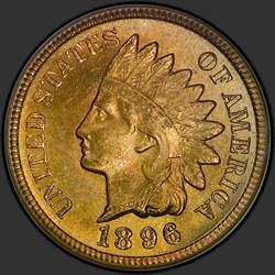 аверс 1¢ (penny) 1896 "USA - 1 Cent / 1896 - P"