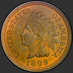 аверс 1¢ (penny) 1899 "USA - 1 Cent / 1899 - Indian Cent 1899"