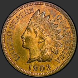 аверс 1¢ (penny) 1903 "USA - 1 Cent / 1903 - Indian Cent 1903"