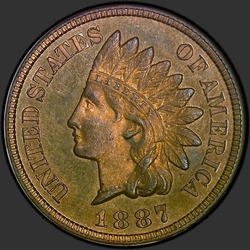 аверс 1¢ (penny) 1887 "USA - 1 Cent / 1887 - Proof"