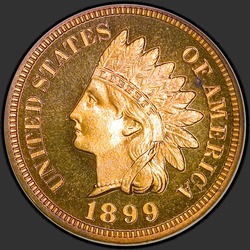 аверс 1¢ (penny) 1899 "USA - 1 Cent / 1899 - Proof"