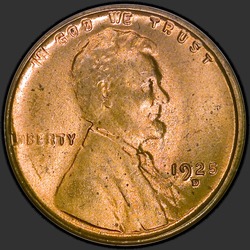 аверс 1¢ (penny) 1925 "الولايات المتحدة الأمريكية - 1 سنت / 1925 - D"