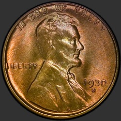 аверс 1¢ (penny) 1930 "EUA - 1 Cent / 1930 - S"