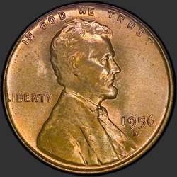 аверс 1¢ (пенни) 1956 "США - 1 Cent / 1956 - D"