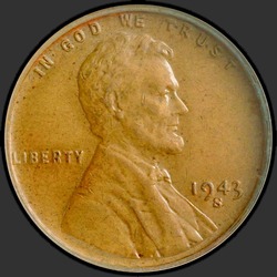 аверс 1¢ (penny) 1943 "ZDA - 1 Cent / 1943 - S BRONZE MSBN"