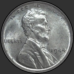аверс 1¢ (penny) 1944 "USA - en Cent / 1944 - STÅL MS"