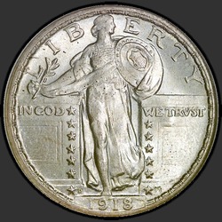аверс 25¢ (quarter) 1918 "USA - Quarter / 1918 - D"