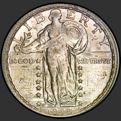 аверс 25¢ (quarter) 1918 "USA - Quarter / 1918 - S"