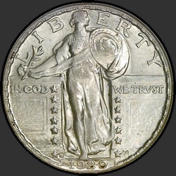 аверс 25¢ (quarter) 1929 "USA - Quarter / 1929 - D"