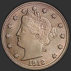 аверс 5¢ (nickel) 1912 "USA - 5 Cents / 1912 - Liberty Head Five Cent 1912"