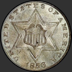 аверс 3 Cents  1856 "USA - 3 Cents / 1856 - Three Cent Silver 1856"