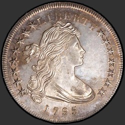 аверс 1$ (бак) 1795 "США - 1 доллар / 1795 - ДРАПИРОВАННЫХ БЮСТ MS"