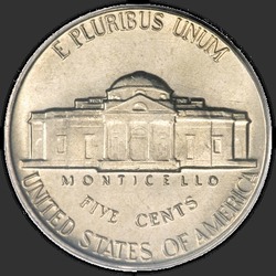 реверс 5¢ (nickel) 1964 "EUA - 5 cêntimos / 1964 - P"