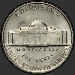реверс 5¢ (никель) 1969 "США - 5 Cents / 1969 - S"