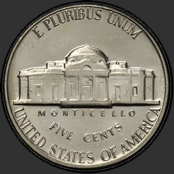 реверс 5¢ (nickel) 1970 "EUA - 5 cêntimos / 1970 - D"