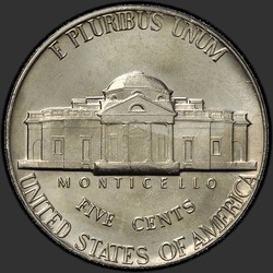 реверс 5¢ (никель) 1975 "США - 5 Cents / 1975 - P"