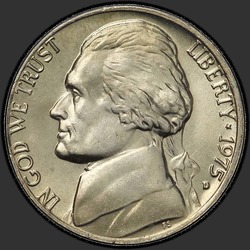 аверс 5¢ (nickel) 1975 "USA - 5 centesimi / 1975 - D"