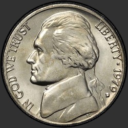 аверс 5¢ (nickel) 1979 "संयुक्त राज्य अमरीका - 5 सेंट / 1979 - डी"
