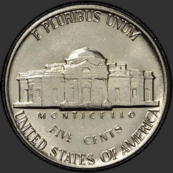 реверс 5¢ (nickel) 1981 "USA  -  5セント/ 1981  -  P"